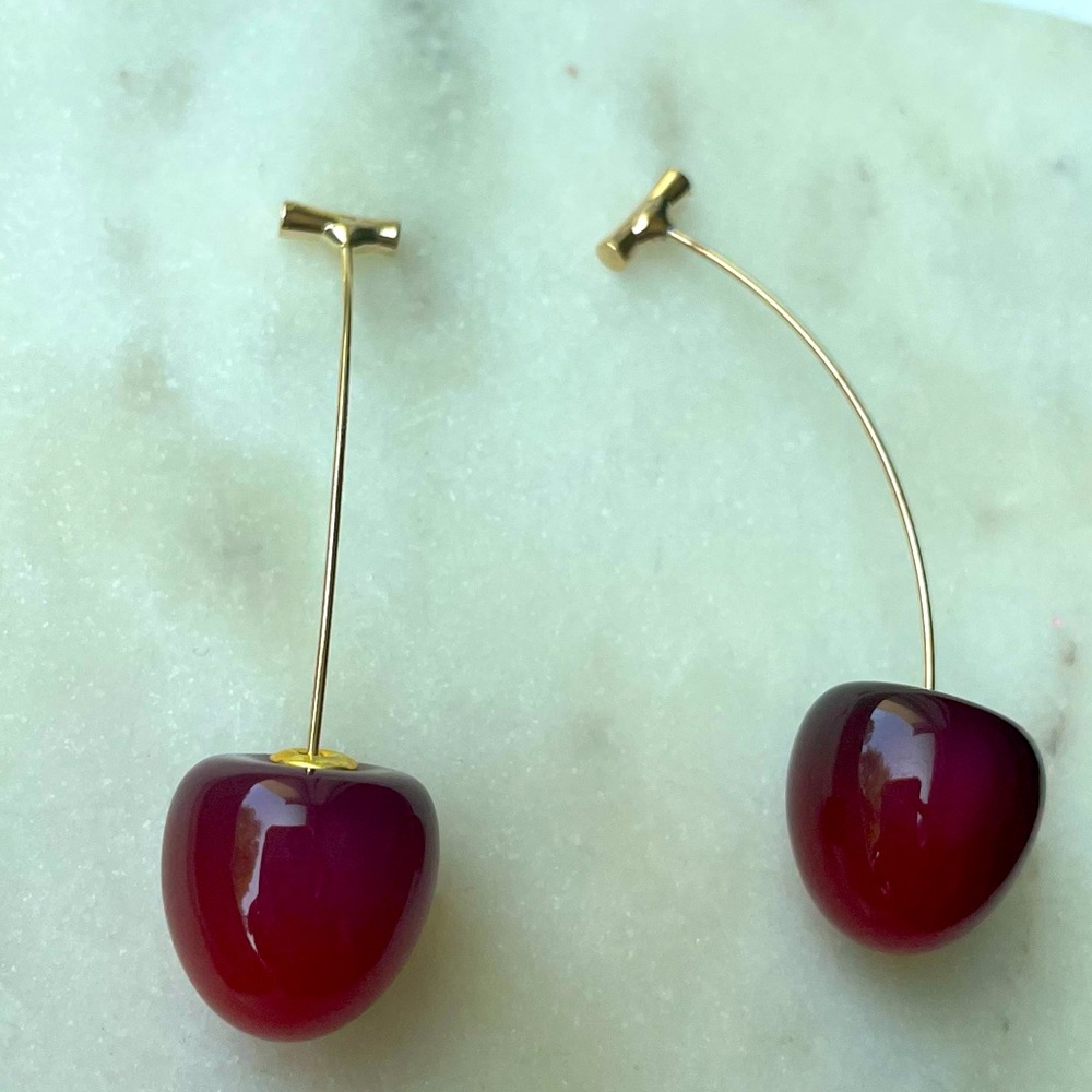 🍒 Urban Outfitters Cherry Season Dangle Earrings - Picture 5 of 7